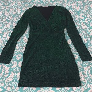 Green sparkly mini dress